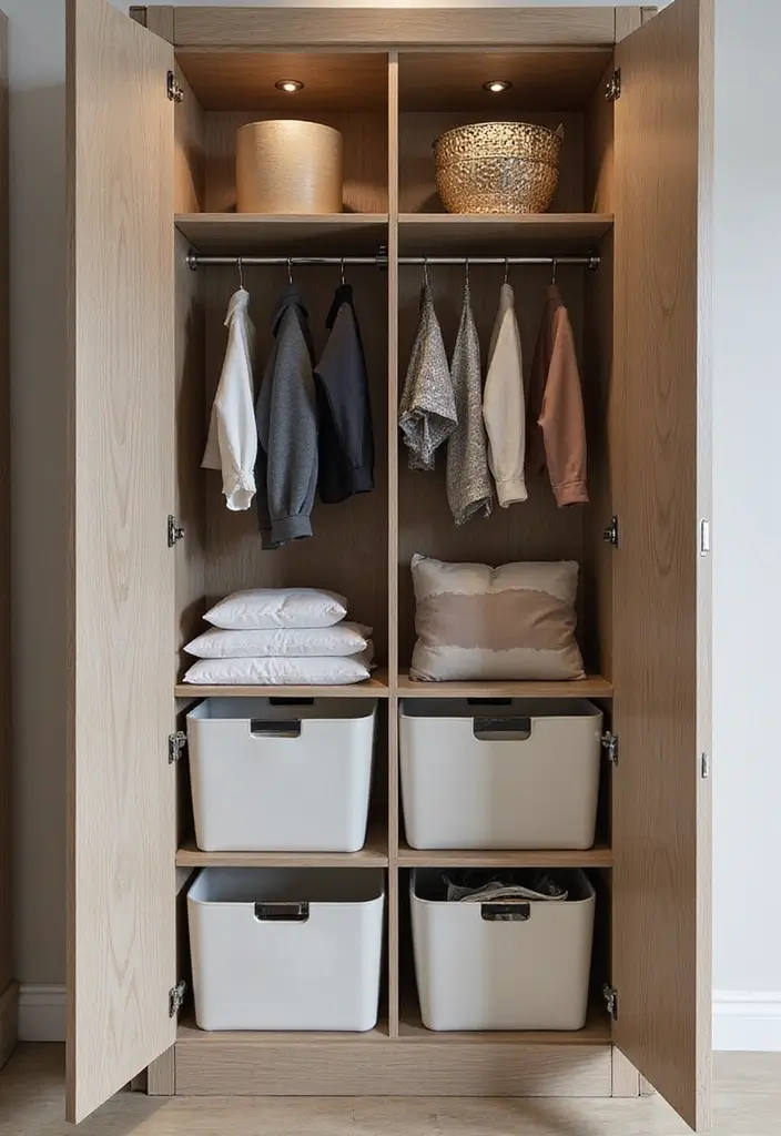 30 Inside Cupboard Ideas Bedroom That Maximize Storage - 1. Layered Shelves for Maximum Visibility