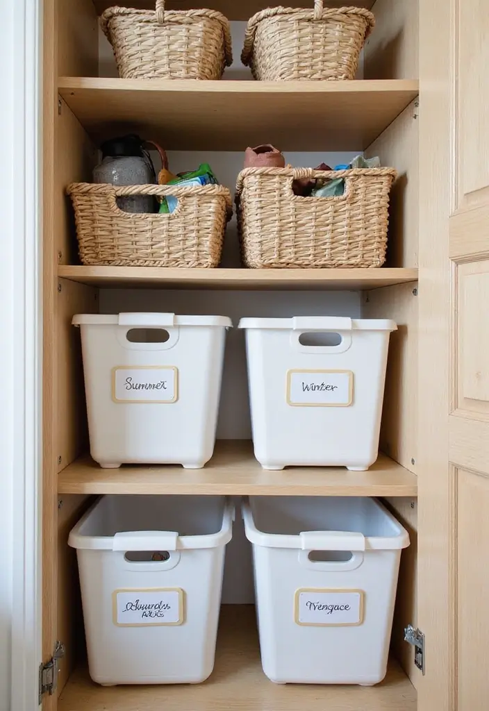 30 Inside Cupboard Ideas Bedroom That Maximize Storage - 19. Create a Seasonal Rotation System
