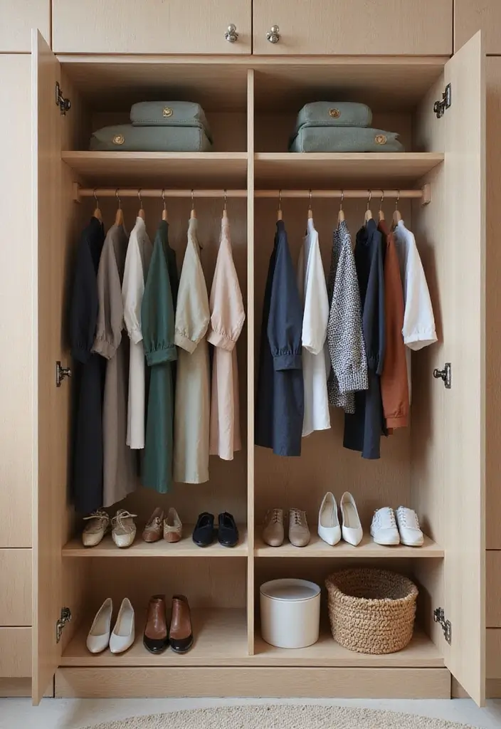 30 Inside Cupboard Ideas Bedroom That Maximize Storage - 3. Vertical Dividers for Clothing Organization