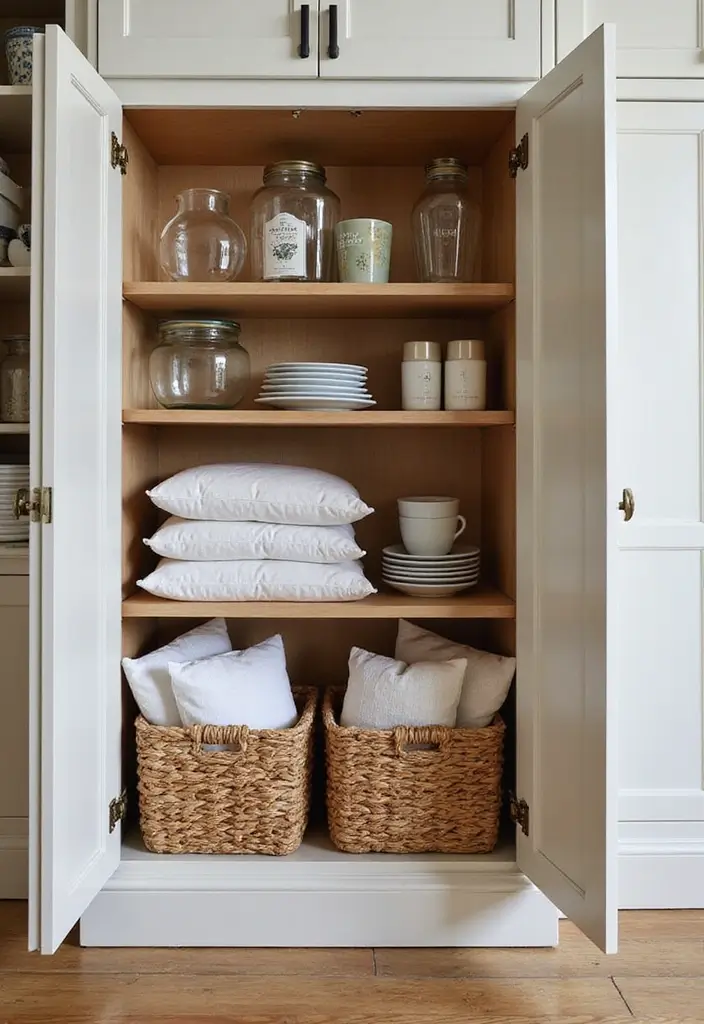 30 Inside Cupboard Ideas Bedroom That Maximize Storage - 9. Use of Under-Shelf Baskets