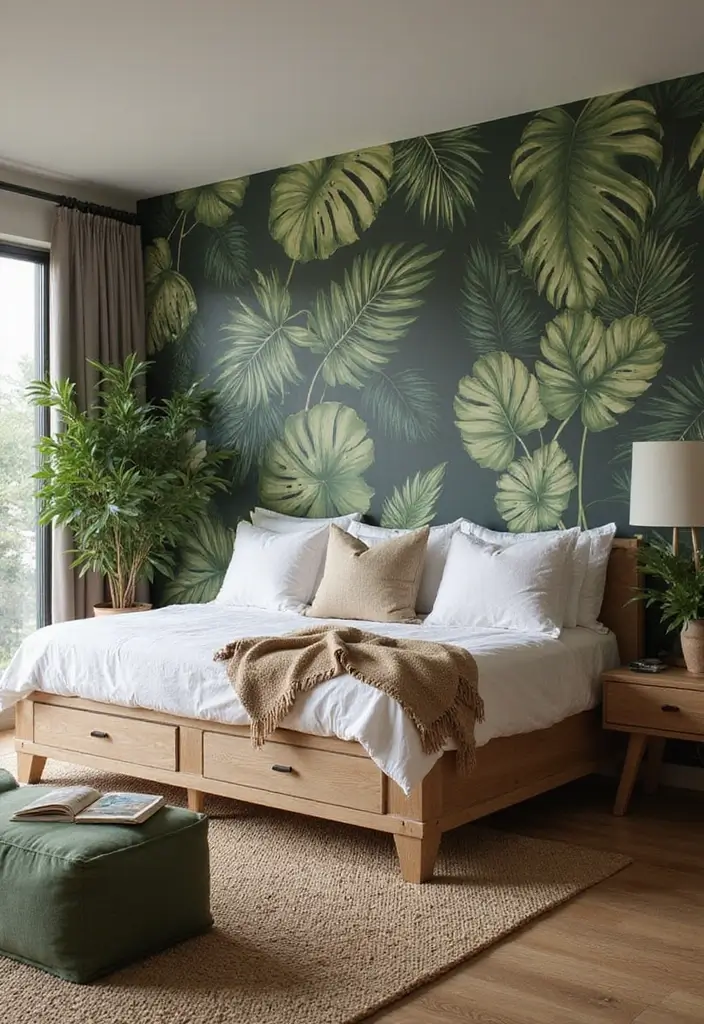30 Jungle Bedroom Ideas for Adults That Bring Nature Indoors - 13. Multi-Purpose Furniture