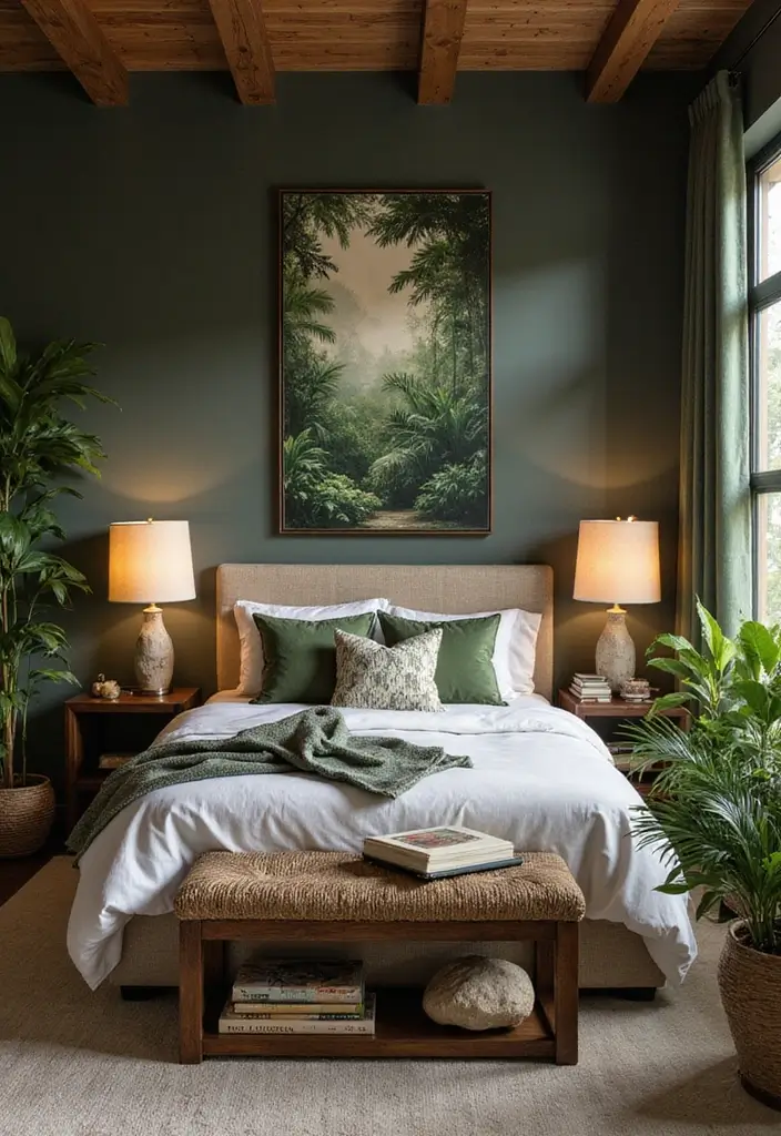 30 Jungle Bedroom Ideas for Adults That Bring Nature Indoors - 20. Natural Stone Accents