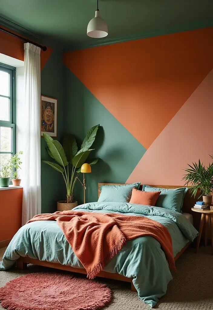 30 Jungle Bedroom Ideas for Adults That Bring Nature Indoors - 27. Create a Nature-Inspired Color Block