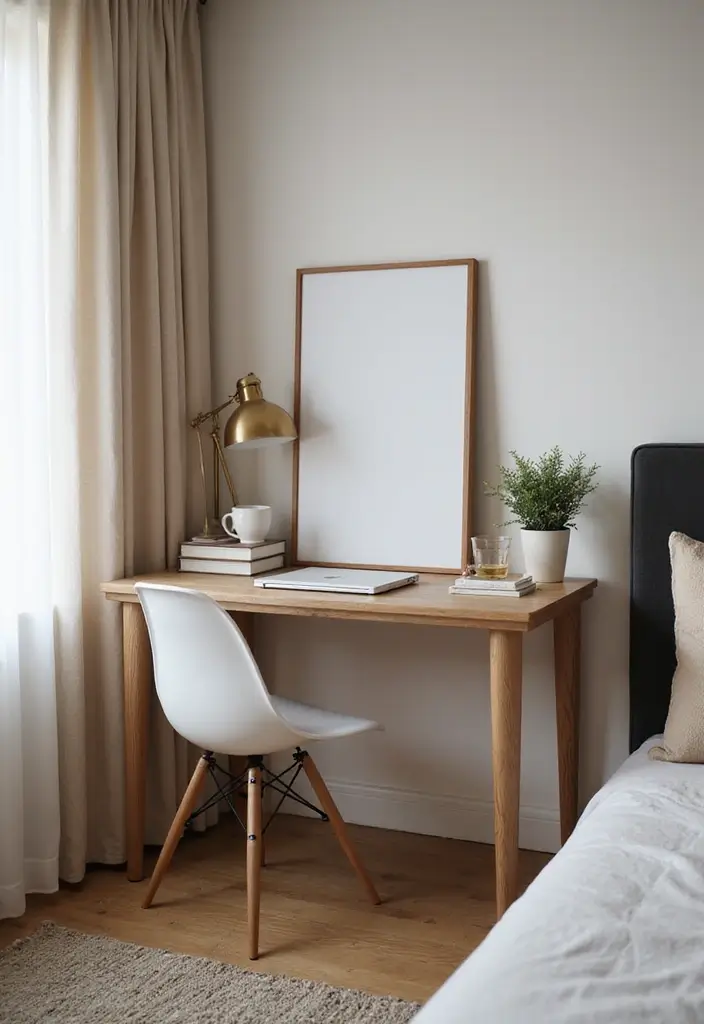 30 Men’s Small Bedroom Ideas That Feel Minimal & Masculine - 10. Minimalist Desk Setup