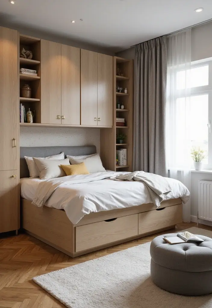 30 Men’s Small Bedroom Ideas That Feel Minimal & Masculine - 4. Smart Multi-Functional Furniture