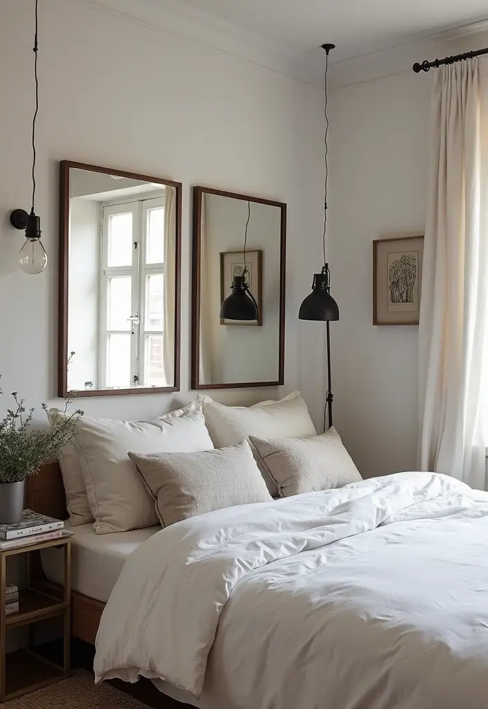 30 Men’s Small Bedroom Ideas That Feel Minimal & Masculine - 8. Clever Use of Mirrors