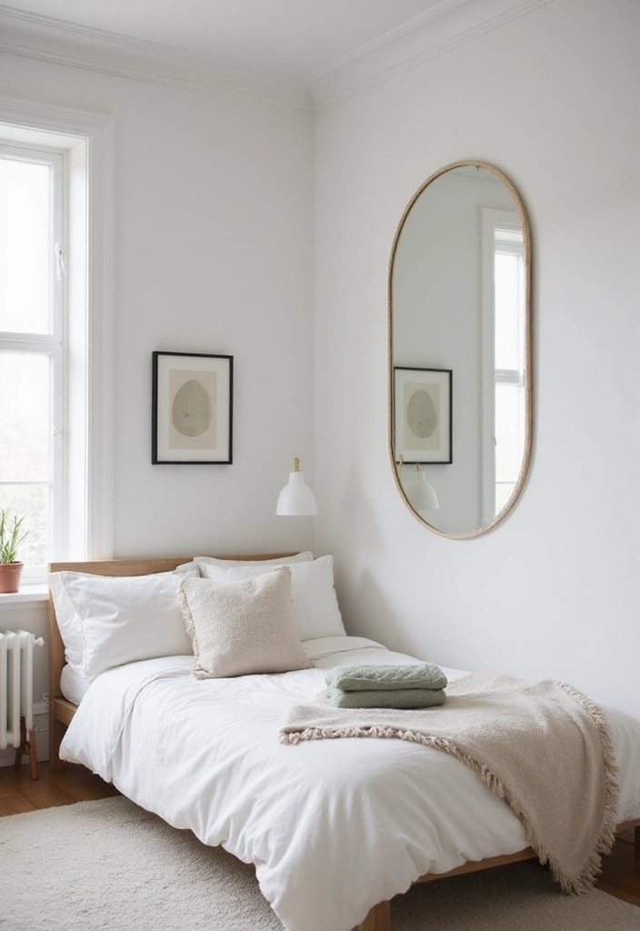 30 Minimalist Small Bedroom Ideas That Look Airy & Organized - 17. Incorporate Mirrors