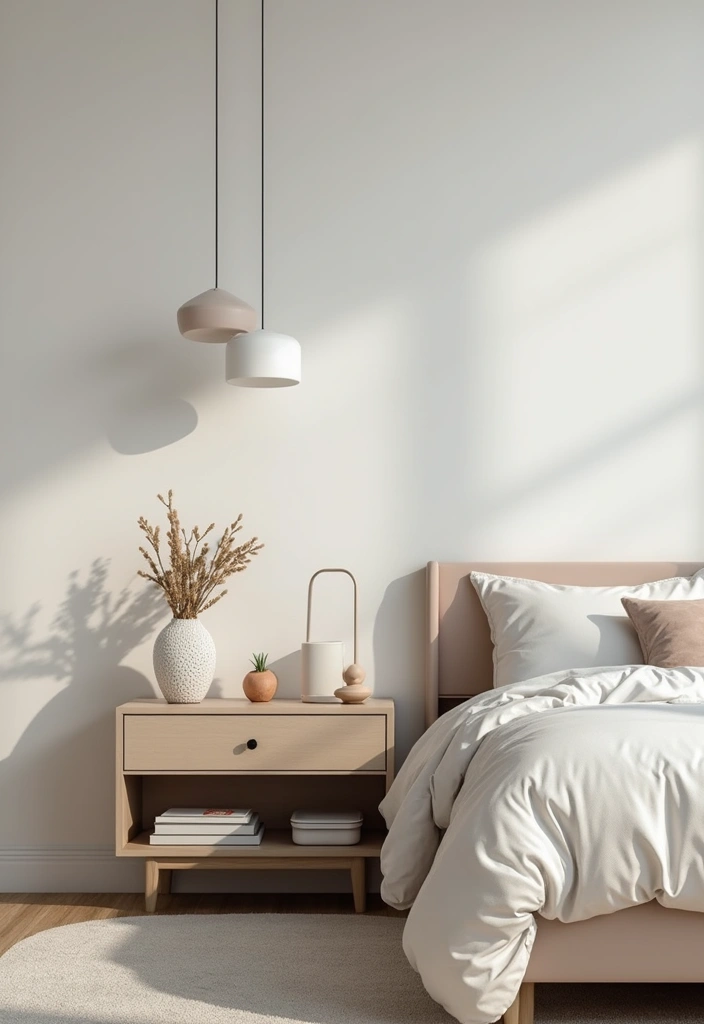 30 Minimalist Small Bedroom Ideas That Look Airy & Organized - 26. Beautiful Nightstands