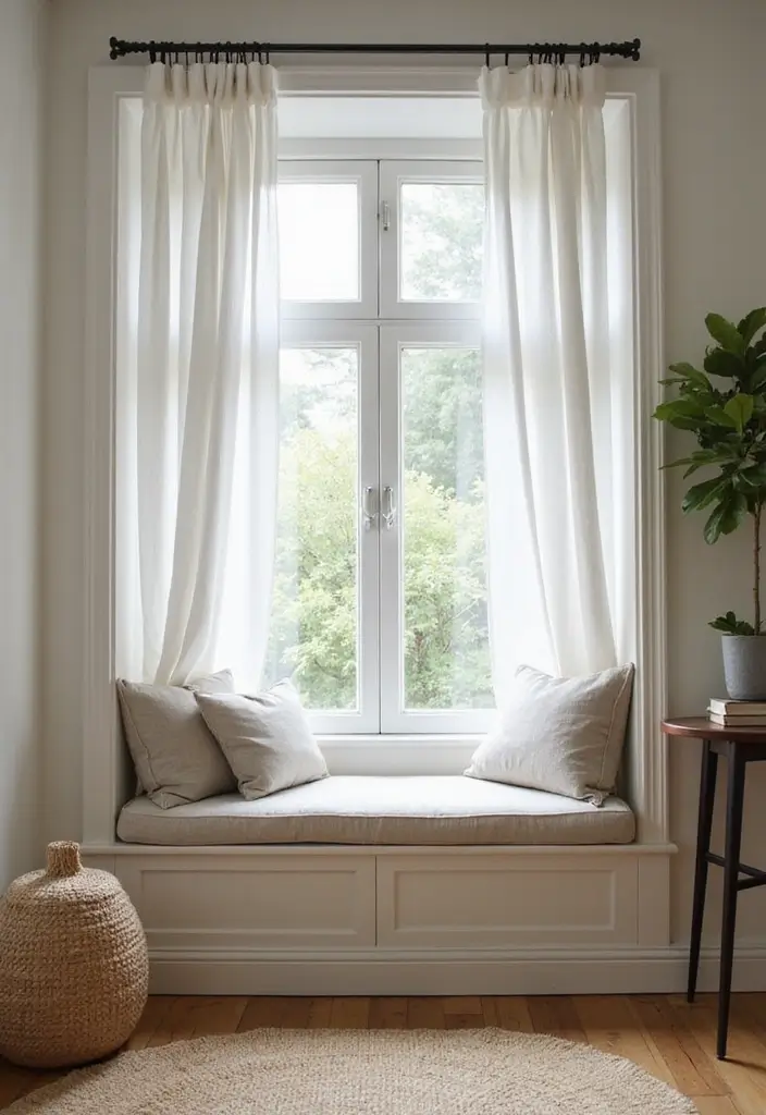 30 Minimalist Small Bedroom Ideas That Look Airy & Organized - 29. Simple Window Seats