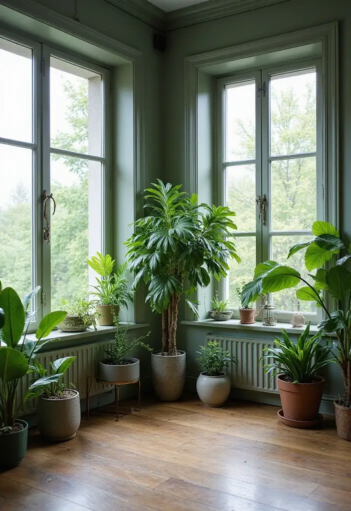 30 Modern Victorian Bedroom Ideas That Blend Old and New Perfectly - 13. Incorporating Greenery for Freshness