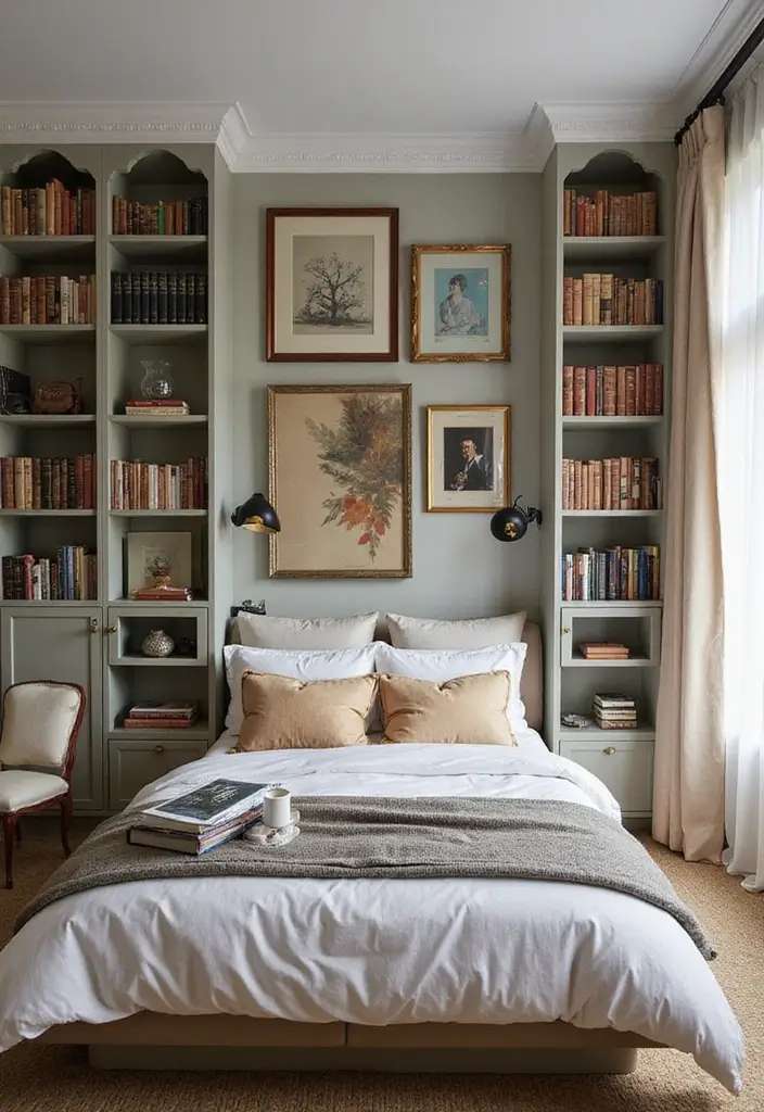 30 Modern Victorian Bedroom Ideas That Blend Old and New Perfectly - 19. Utilizing Vertical Space
