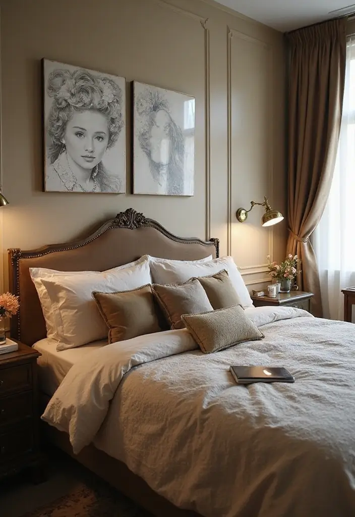 30 Modern Victorian Bedroom Ideas That Blend Old and New Perfectly - 23. Combining Modern Tech with Vintage Style