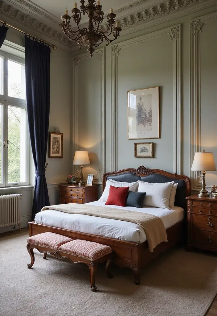 30 Modern Victorian Bedroom Ideas That Blend Old and New Perfectly - 27. Bringing History into Modern Day