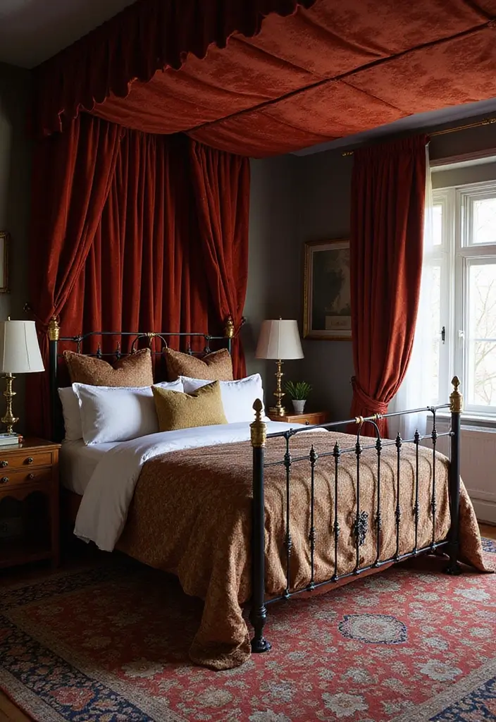 30 Modern Victorian Bedroom Ideas That Blend Old and New Perfectly - 3. Luxurious Fabrics and Textures