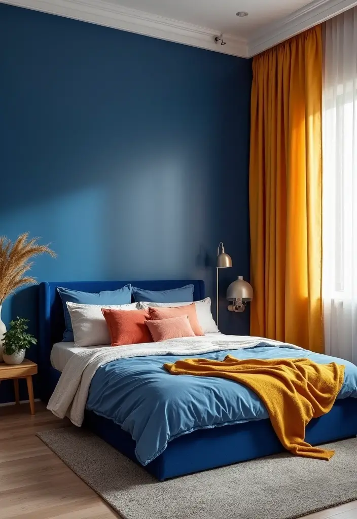 30 Royal Blue Room Ideas Bedroom That Feel Elegant & Relaxing - 13. Dual Color Schemes