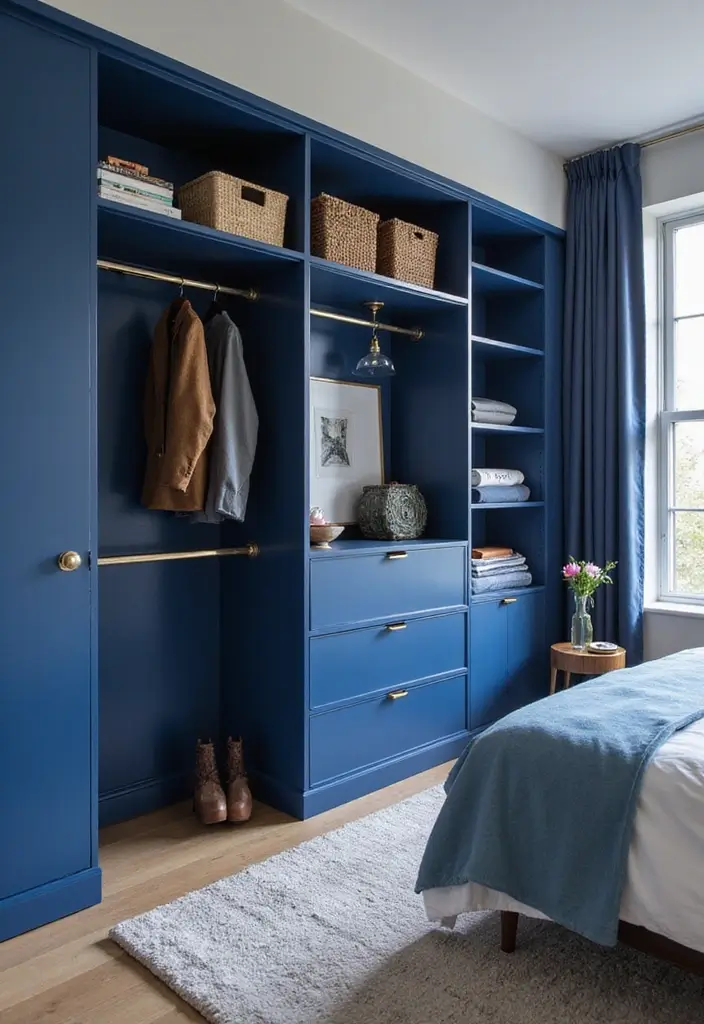 30 Royal Blue Room Ideas Bedroom That Feel Elegant & Relaxing - 24. Functional Closet Designs