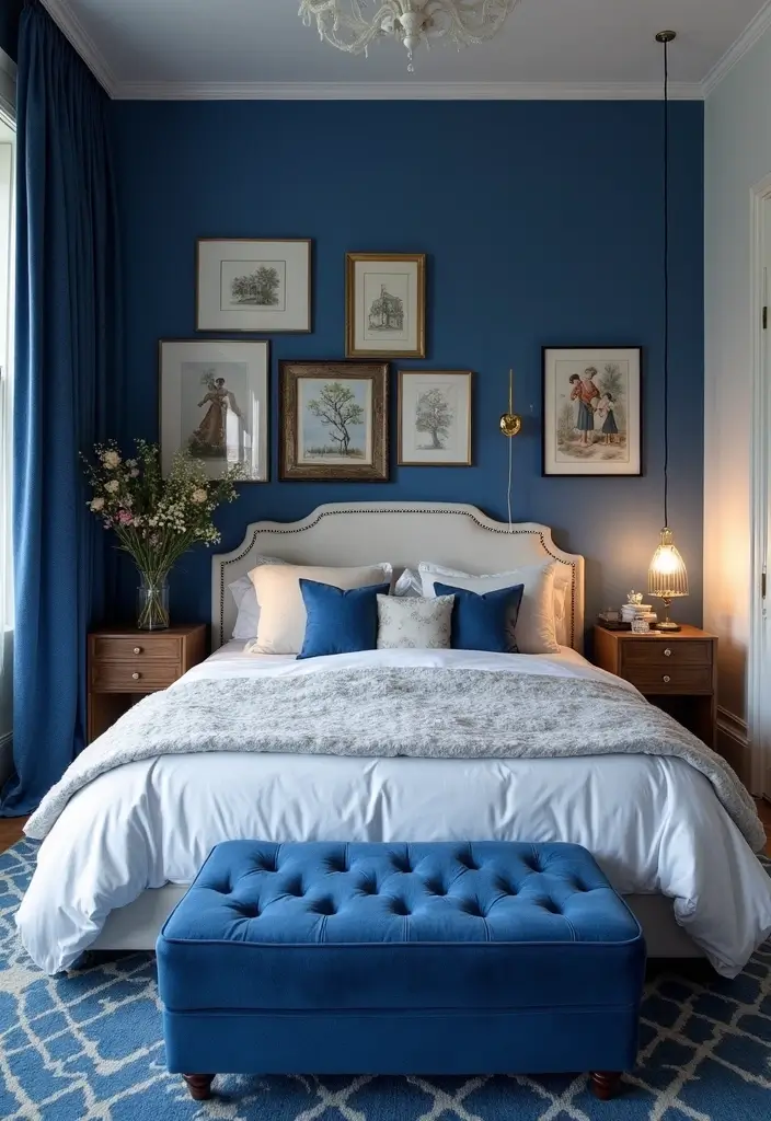 30 Royal Blue Room Ideas Bedroom That Feel Elegant & Relaxing - 29. Personalized Keepsakes