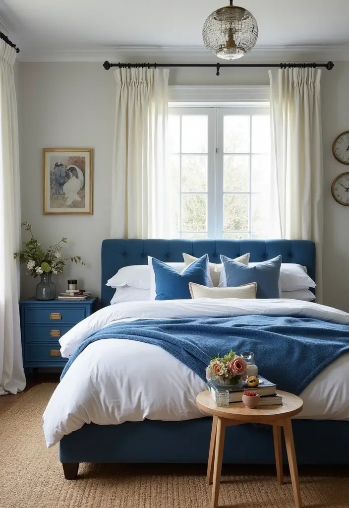 30 Royal Blue Room Ideas Bedroom That Feel Elegant & Relaxing - 30. Seasonal Decor Changes