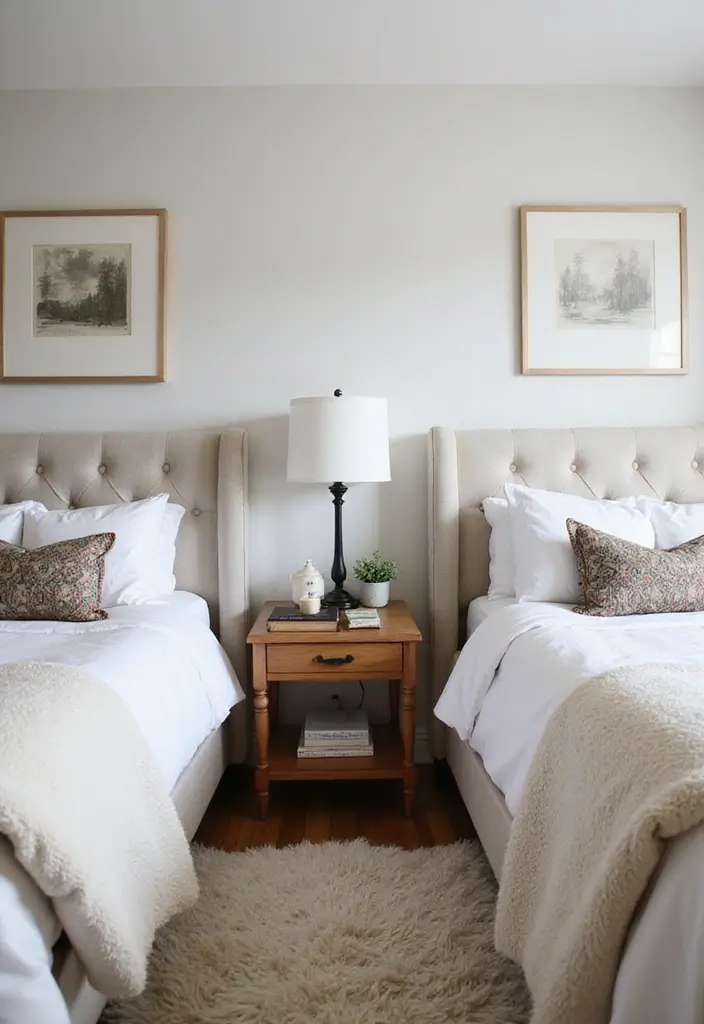 30 Shared Bedroom Ideas for Teens That Are Trendy & Functional - 26. A Unique Bedside Table Setup