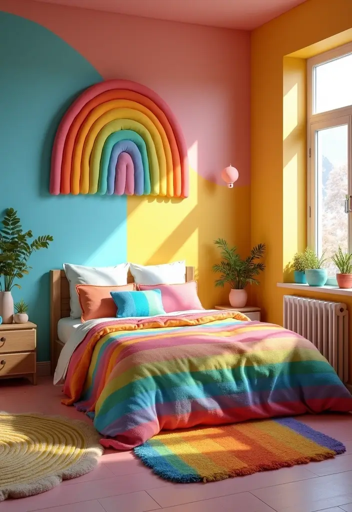 30 Toca Boca Big Family House Ideas Bedroom That Feel Fun & Cozy - 1. Rainbow Connection
