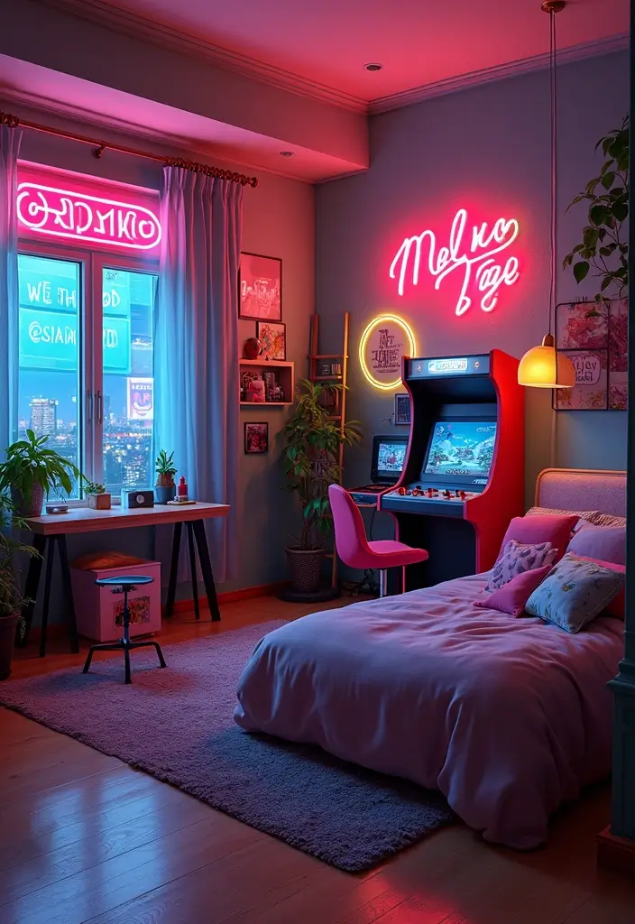 30 Toca Boca Big Family House Ideas Bedroom That Feel Fun & Cozy - 21. Retro Arcade