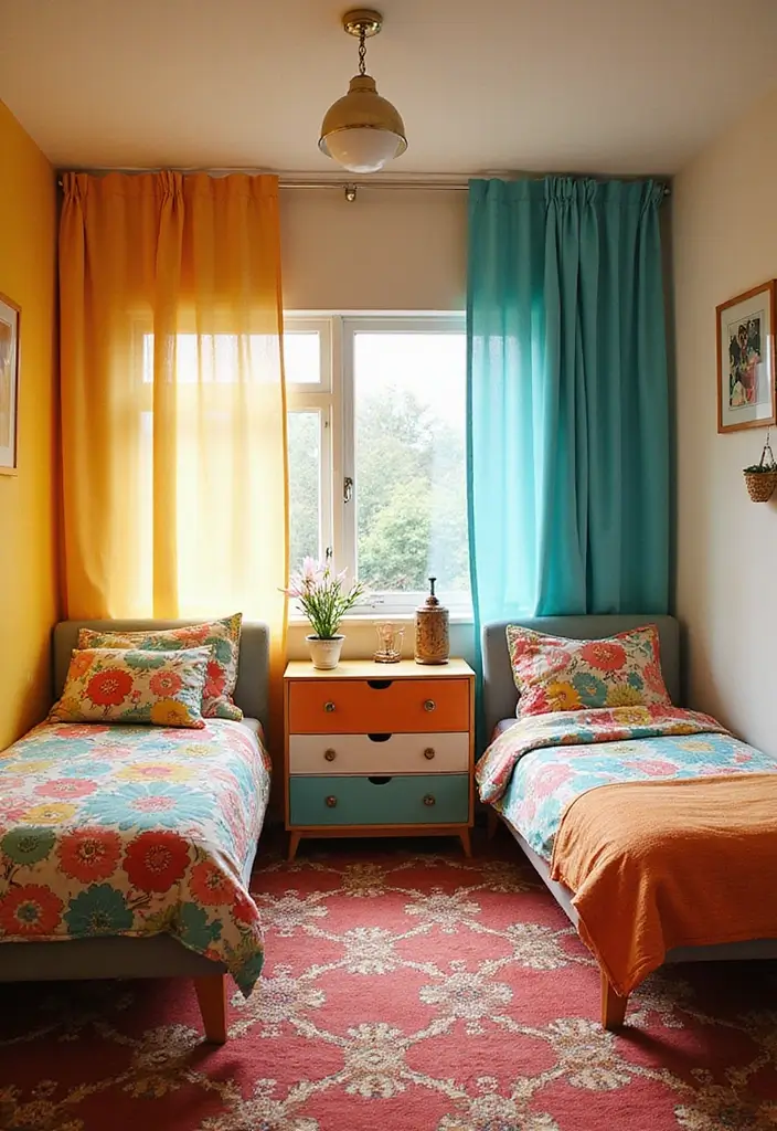 30 Twin Bedroom Ideas for Boys That Are Fun & Functional - 15. Retro Vibes