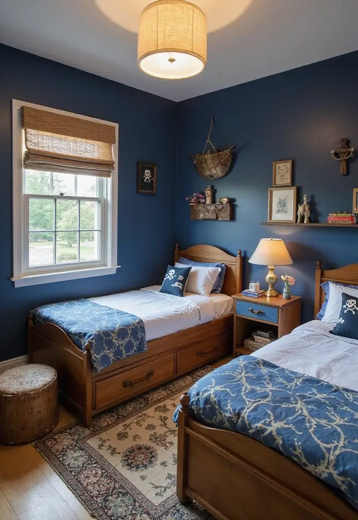 30 Twin Bedroom Ideas for Boys That Are Fun & Functional - 7. Pirate's Cove Adventure