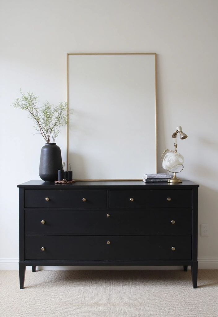 25 Black Dresser Bedroom Ideas That Anchor Any Space - 13. Understated Elegance