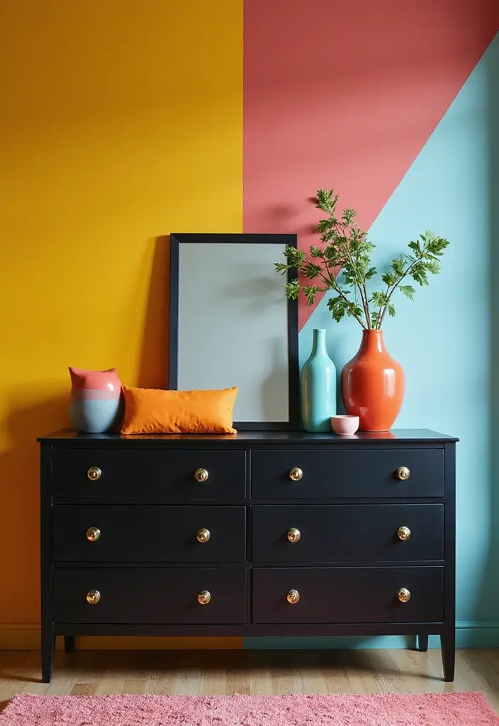 25 Black Dresser Bedroom Ideas That Anchor Any Space - 4. Integrate with Colorful Accents