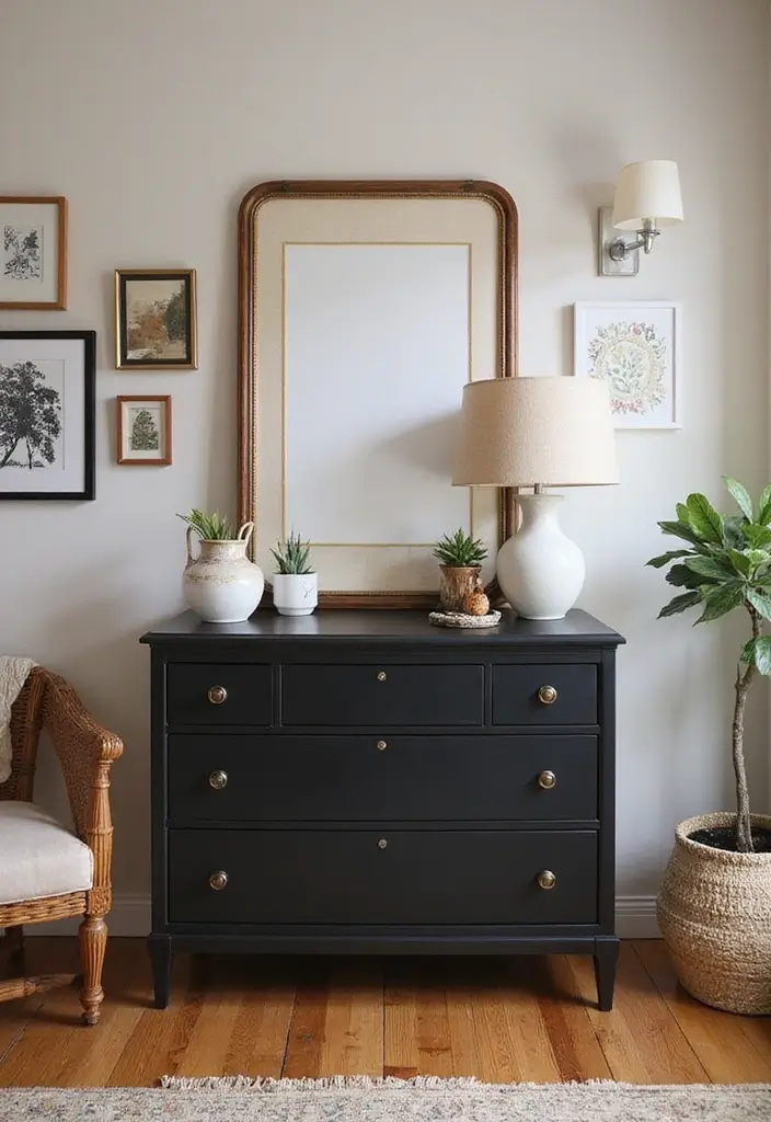 25 Black Dresser Bedroom Ideas That Anchor Any Space - 9. Mix and Match Styles