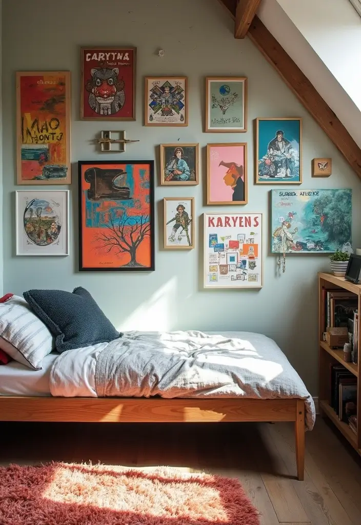 25 Boys Loft Bedroom Ideas That Are Fun & Space-Saving - 10. Creative Wall Art