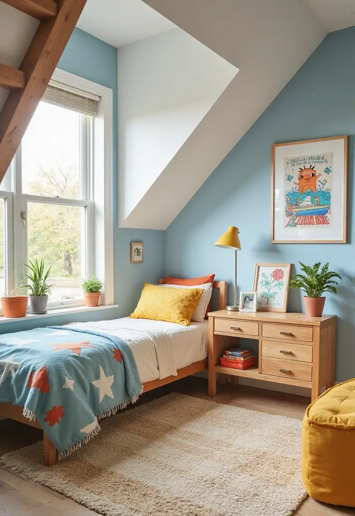 25 Boys Loft Bedroom Ideas That Are Fun & Space-Saving - 12. Bright and Breezy Colors