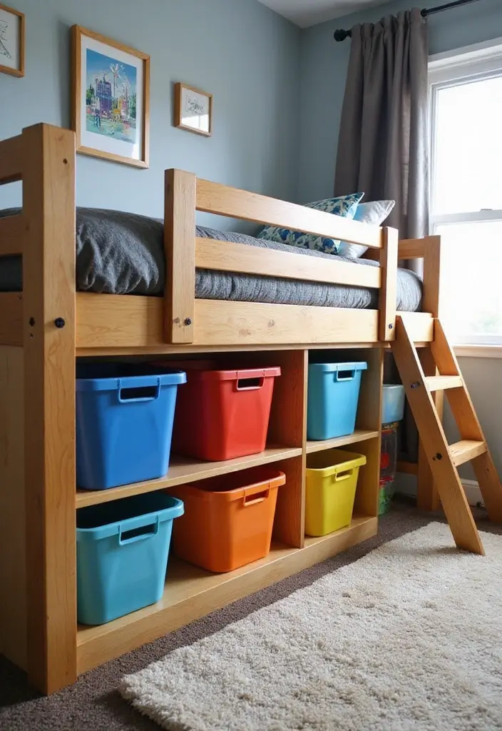25 Boys Loft Bedroom Ideas That Are Fun & Space-Saving - 16. Under-Bed Storage Solutions