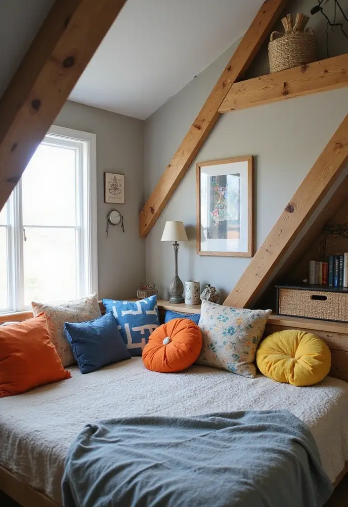 25 Boys Loft Bedroom Ideas That Are Fun & Space-Saving - 19. Playful Throw Pillows