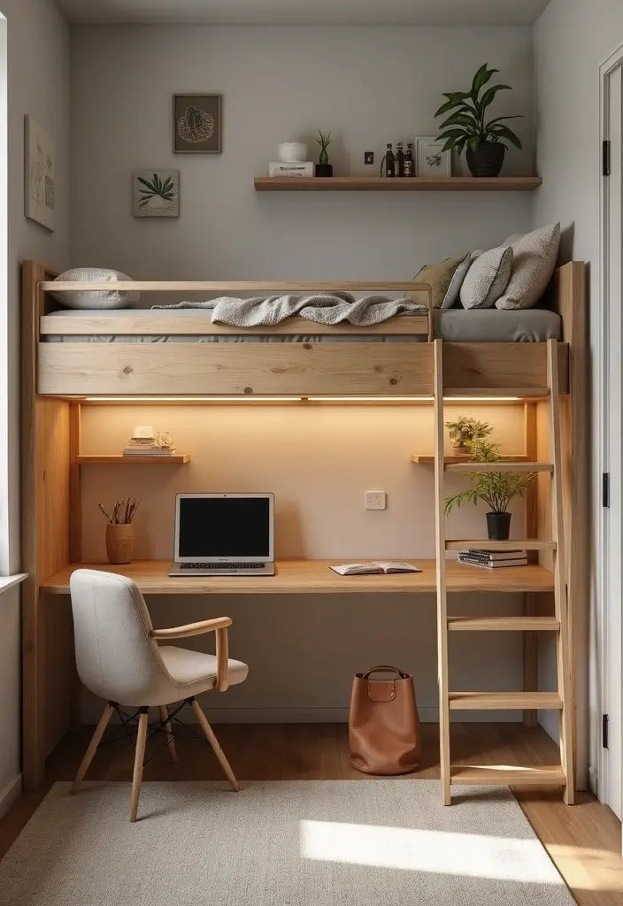 25 Boys Loft Bedroom Ideas That Are Fun & Space-Saving - 2. Space-Saving Study Nook