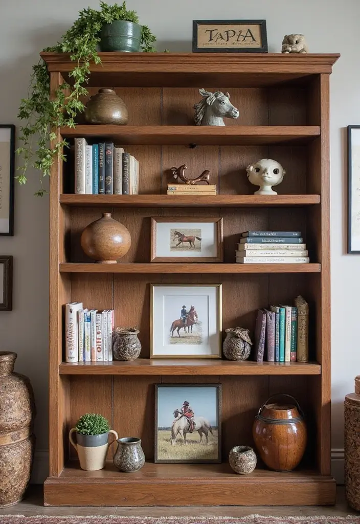25 Horse Bedroom Ideas for Teens That Feel Rustic and Free-Spirited - 15. Creative Bookshelf Displays