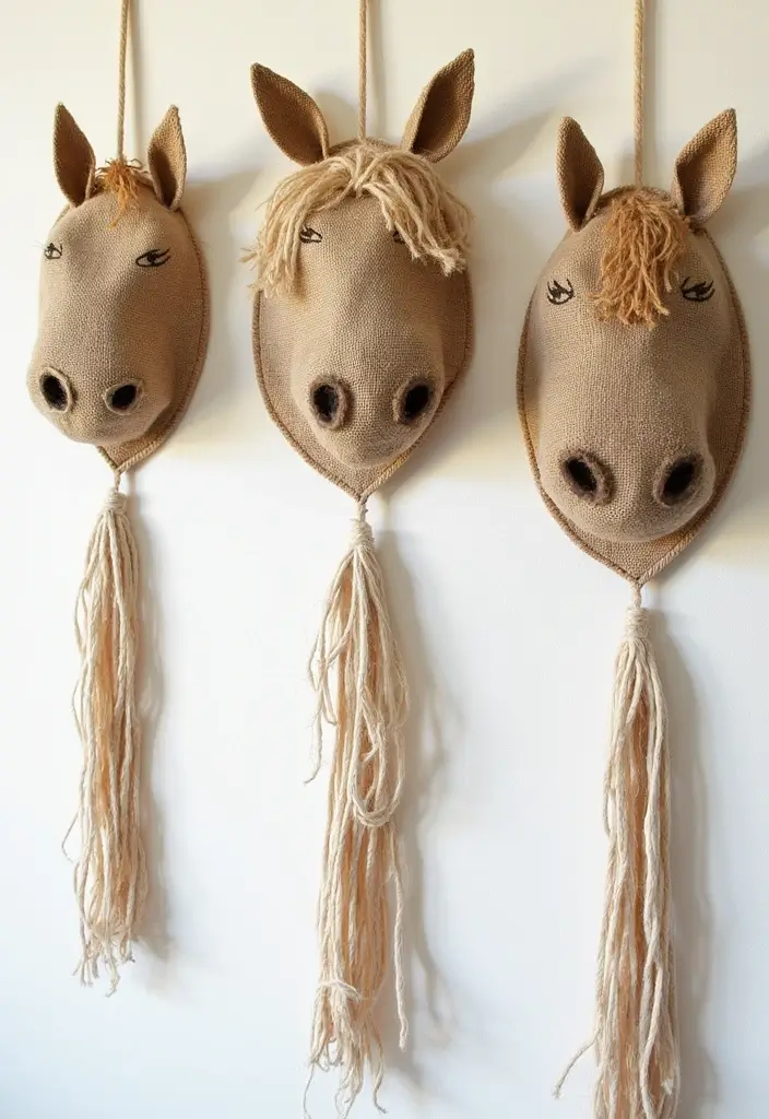25 Horse Bedroom Ideas for Teens That Feel Rustic and Free-Spirited - 16. DIY Horse-Themed Wall Hangings