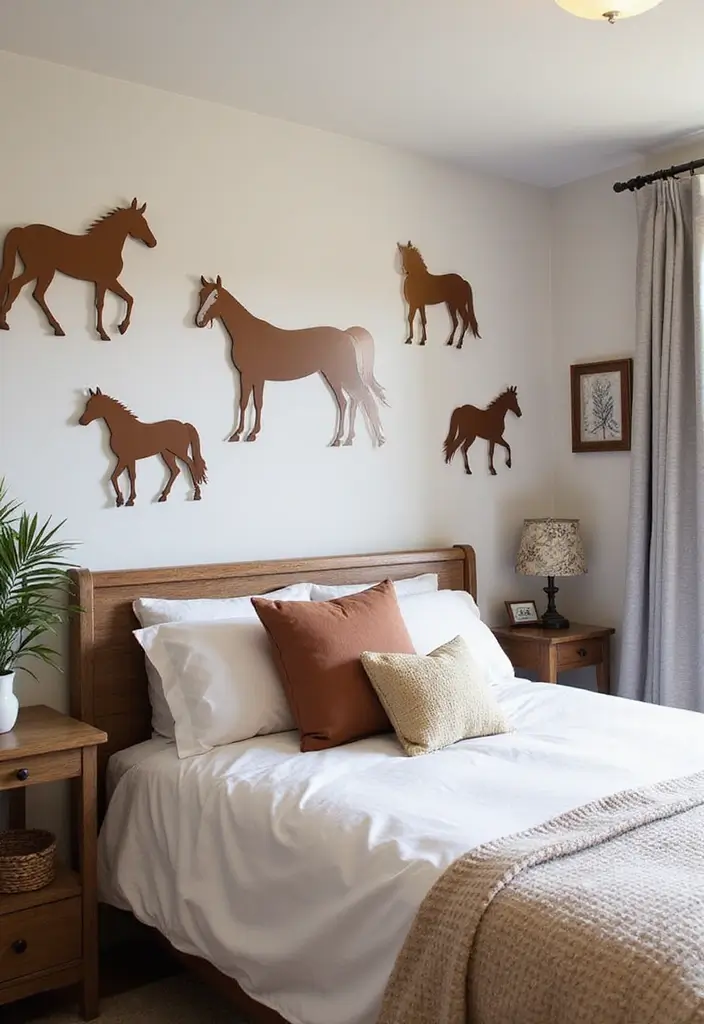 25 Horse Bedroom Ideas for Teens That Feel Rustic and Free-Spirited - 19. Wall Decals for a Creative Touch