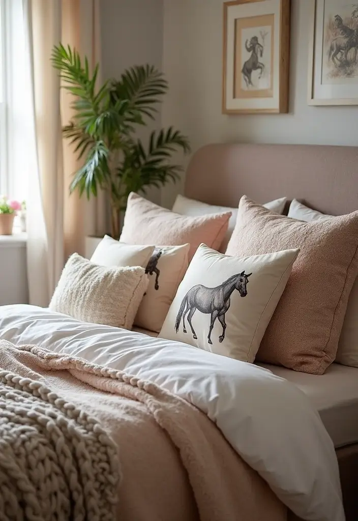25 Horse Bedroom Ideas for Teens That Feel Rustic and Free-Spirited - 2. Cozy Horse-Themed Bedding
