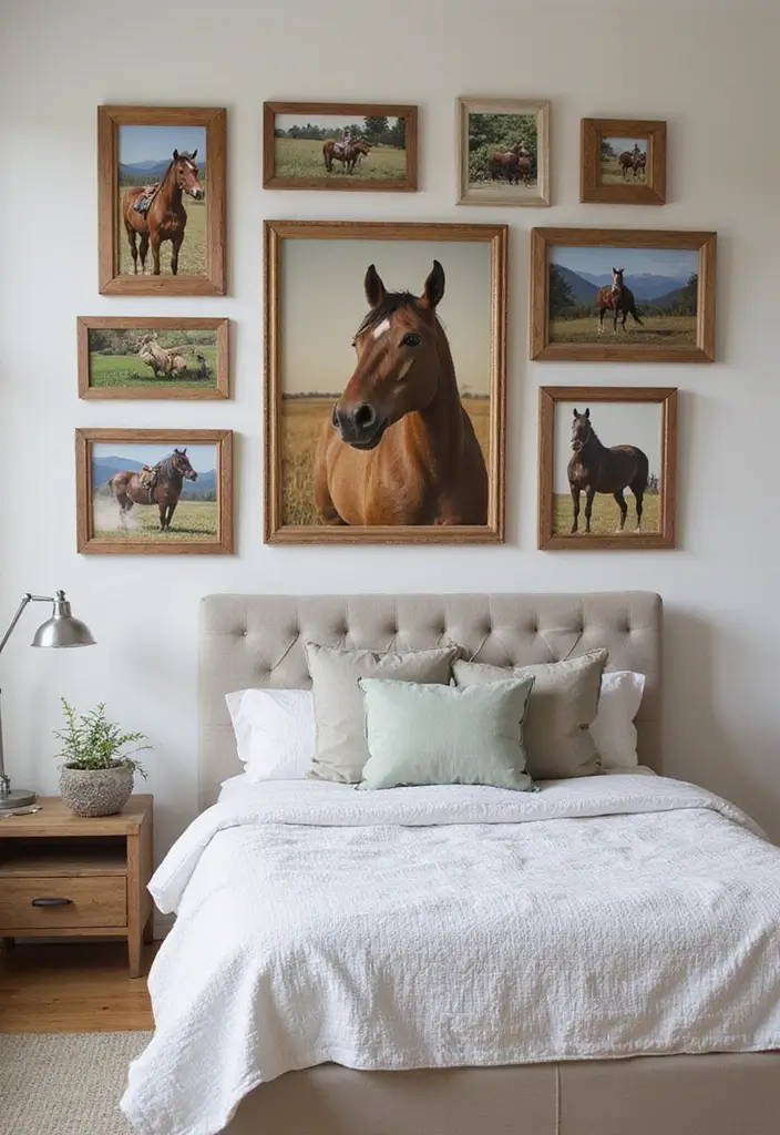 25 Horse Bedroom Ideas for Teens That Feel Rustic and Free-Spirited - 8. Personalized Photo Collage