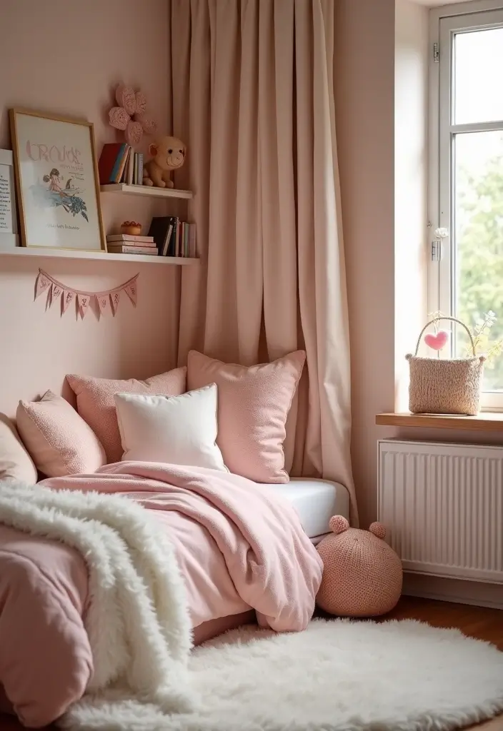 25 Kids Room Ideas for Girls Bedroom That Feel Magical - 16. Cozy Reading Nook
