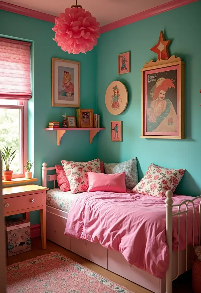 25 Kids Room Ideas for Girls Bedroom That Feel Magical - 22. Retro 80s Vibe