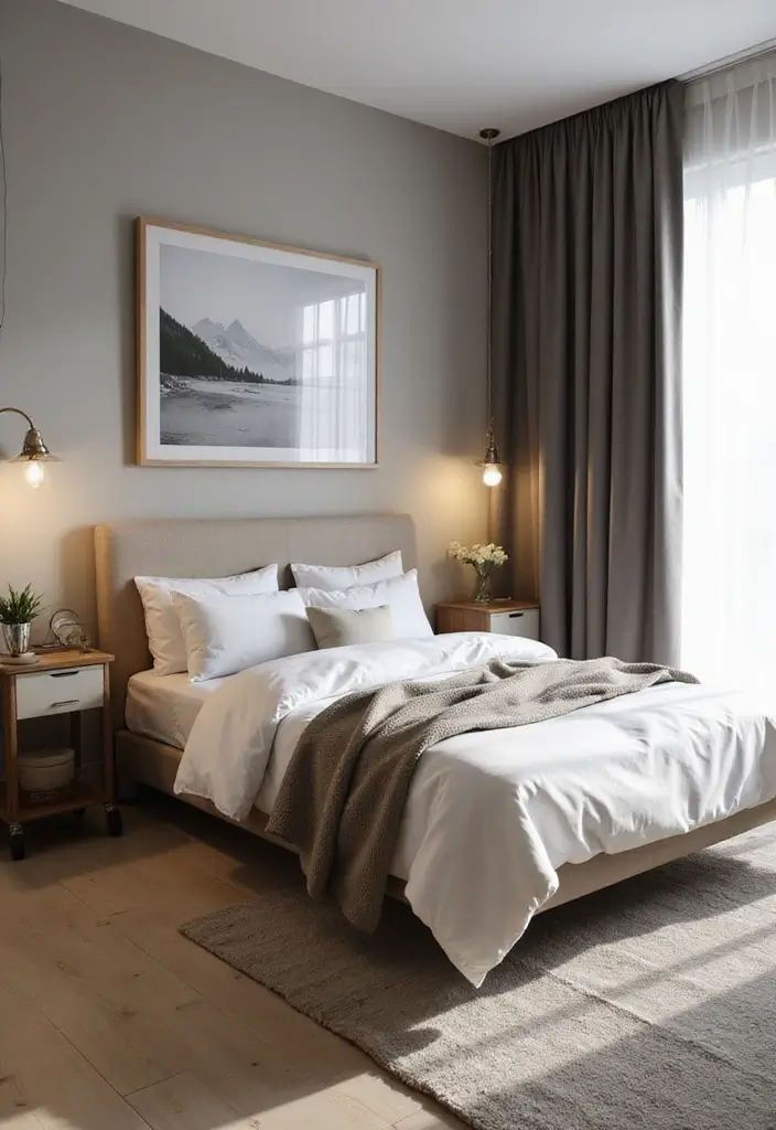 25 King Size Bed in Small Bedroom Ideas That Actually Work - 18. Bedside Carts