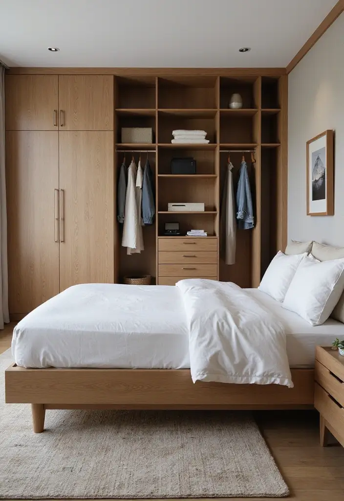 25 King Size Bed in Small Bedroom Ideas That Actually Work - 22. Smart Closet Solutions