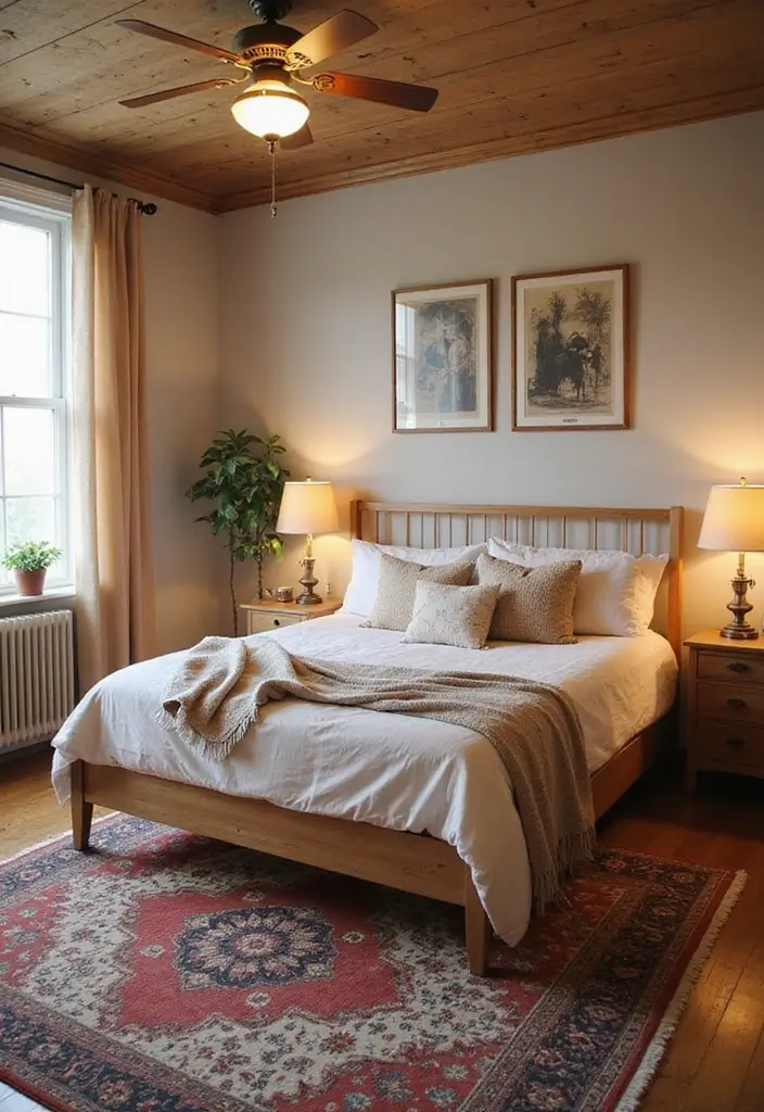 25 King Size Bed in Small Bedroom Ideas That Actually Work - 23. Use Area Rugs Wisely