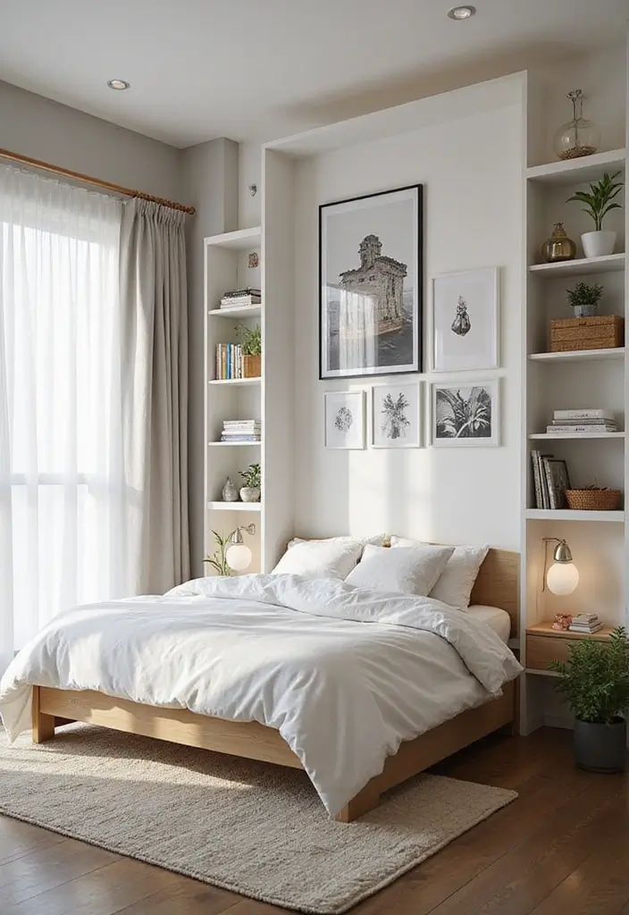 25 King Size Bed in Small Bedroom Ideas That Actually Work - 4. Utilize Vertical Space