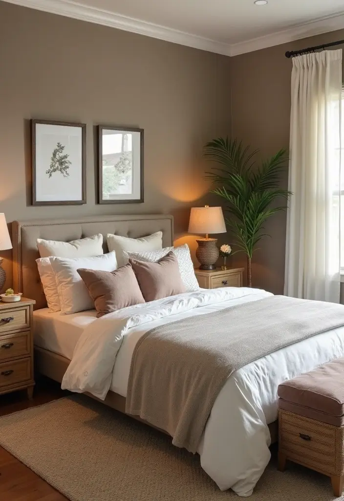 25 King Size Bed in Small Bedroom Ideas That Actually Work - 7. Decorative Storage Boxes