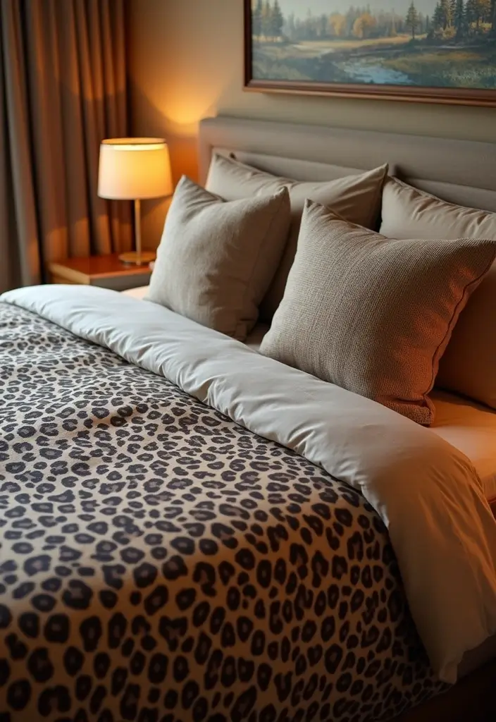 25 Leopard Print Bedroom Ideas That Feel Bold & Chic - 1. Luxurious Leopard Print Duvet Cover