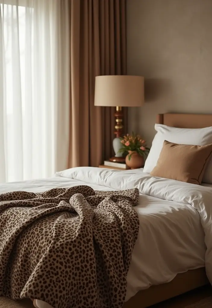 25 Leopard Print Bedroom Ideas That Feel Bold & Chic - 10. Bold Leopard Print Throws