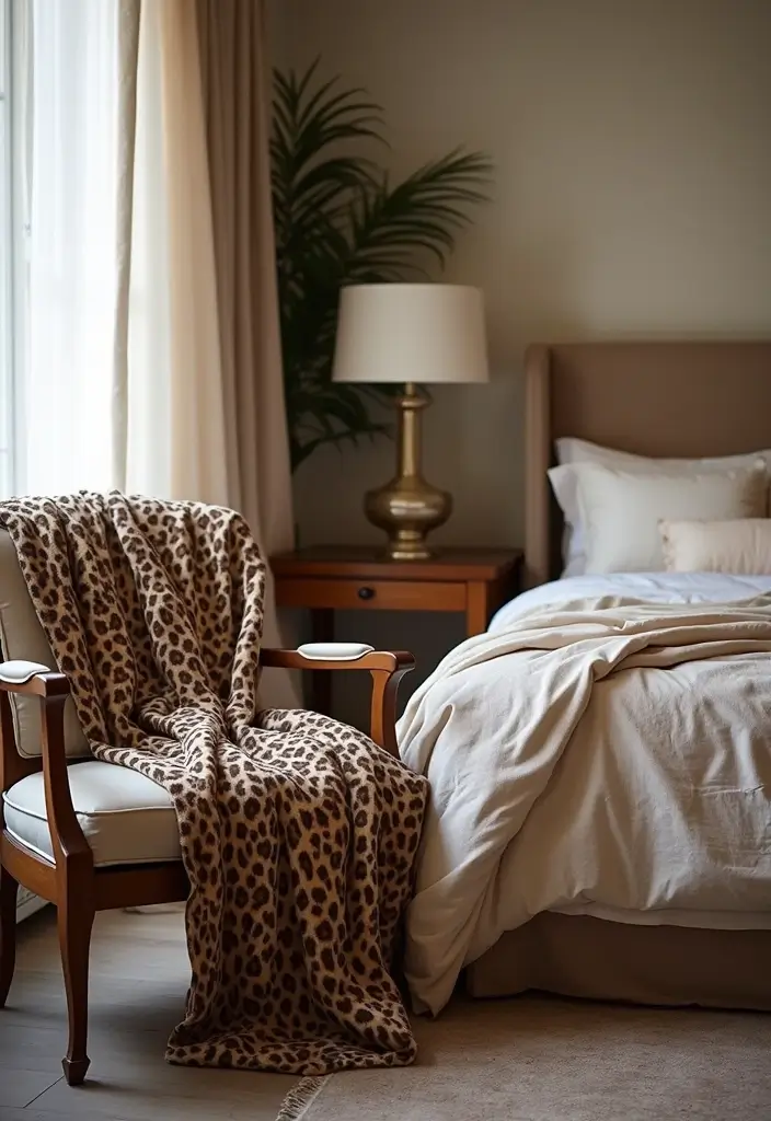 25 Leopard Print Bedroom Ideas That Feel Bold & Chic - 17. Leopard Print Throw Blankets